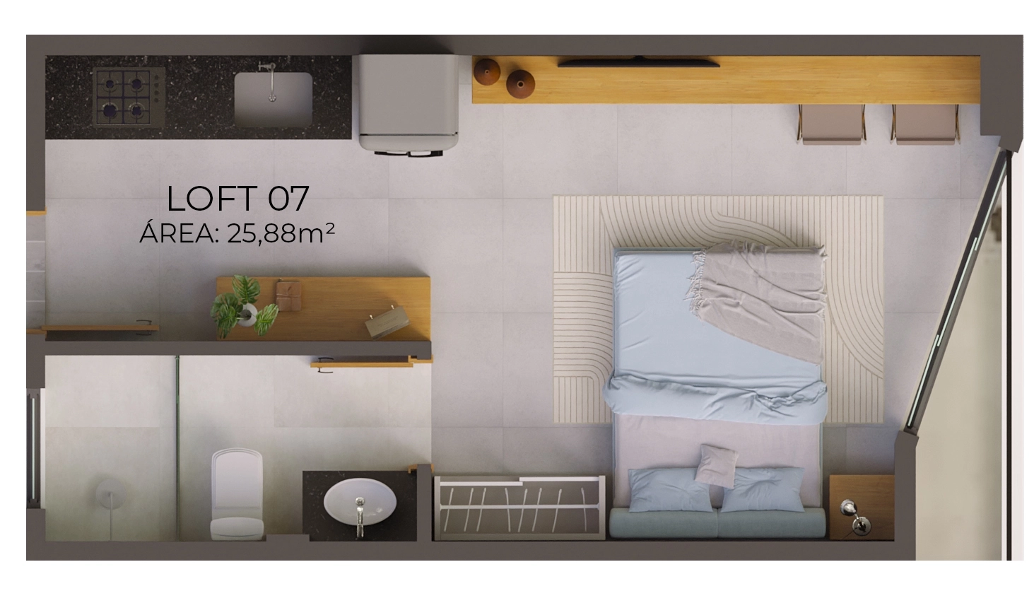 Loft de 25m²