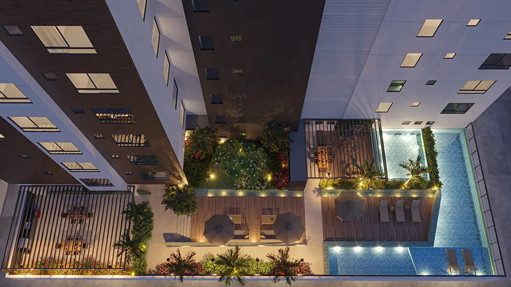 Vista da área de lazer do UNI 501