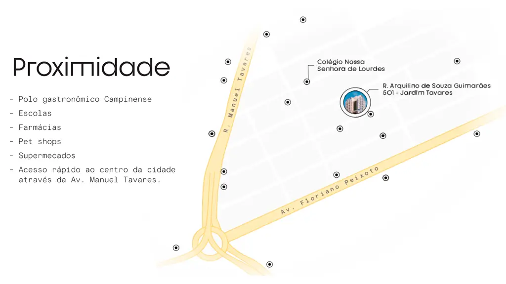 Mapa de locais próximos ao UNI 501